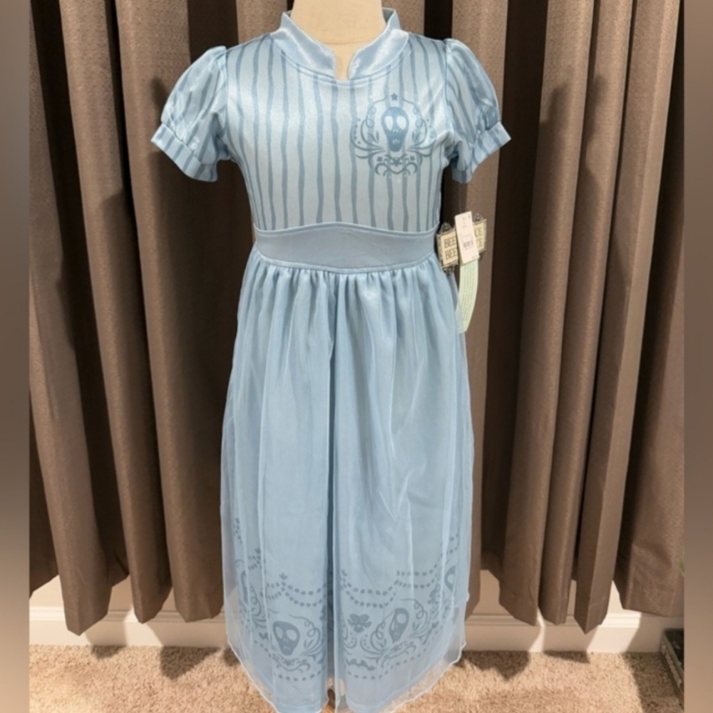 Light Blue Girls' Short-Sleeve Nightgown - Picture 4 of 13